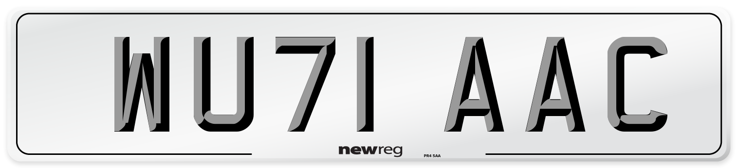 WU71 AAC Number Plate from New Reg